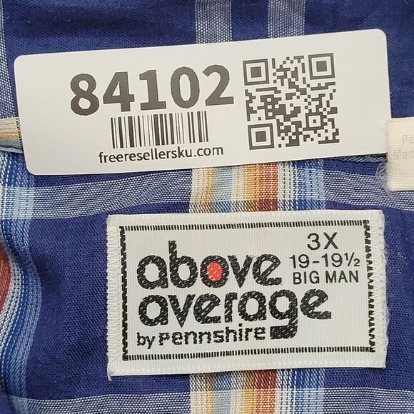 Vintage 90s Western Hippie Button Shirt 3XL 19.5 30x32 Baggy Plaid - Picture 7 of 12